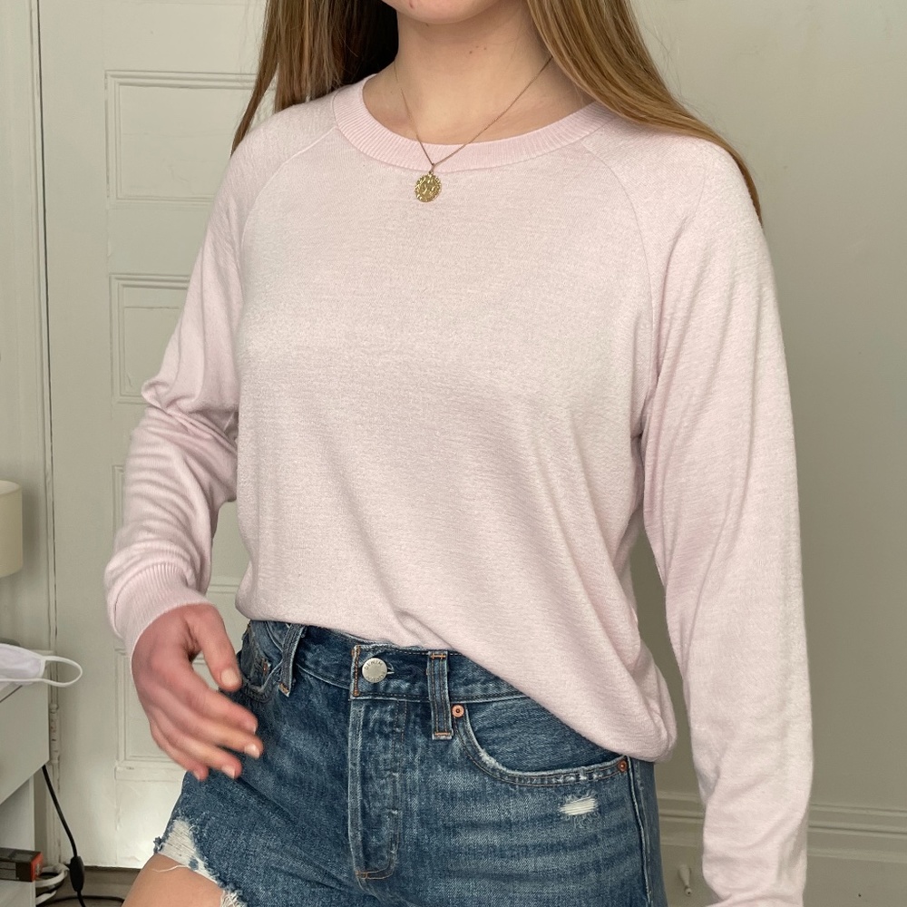 Light Pink TNA Long-sleeve sweater shirt